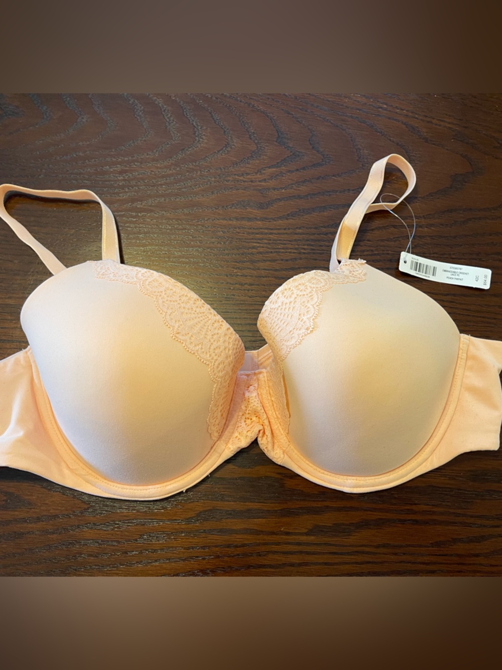 Soma Peach Parfait Embraceable Crochet Lace-Trim Bra, NWT Size 42C